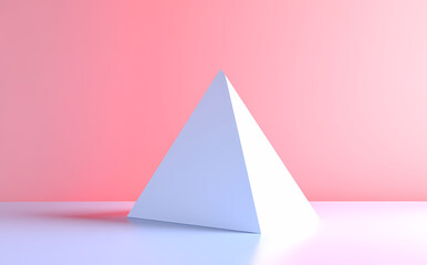 Geometric Pyramid Display Against Pastel Background