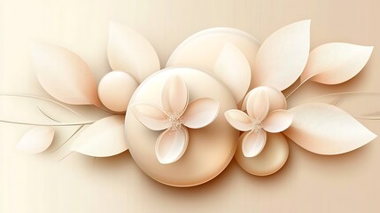 Fototapeta premium Delicate floral arrangement in pastel beige