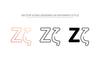 Zeta icon design with white background stock illustration