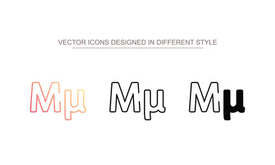 Mu icon design with white background stock illustration