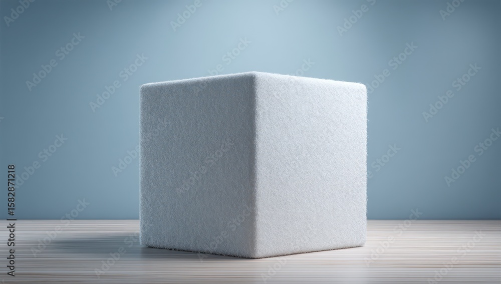 Aufkleber 3d wool podium mockup, featuring a soft wool texture and simple design for elegant product presentat