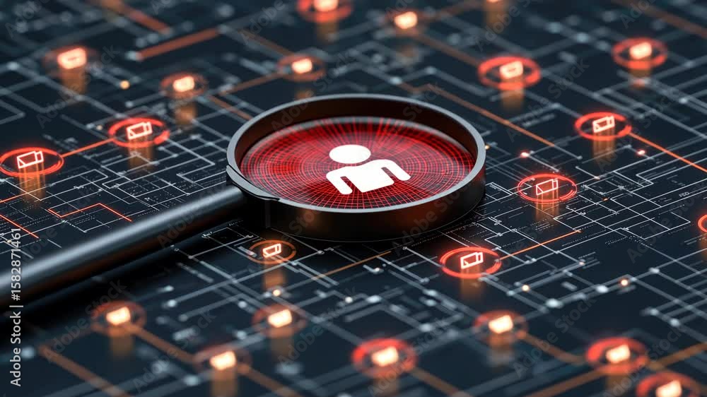 Poster explore how digital identities are defined and analyzed with innovative technology and data visualiz