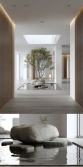 Minimalist Zen garden interior