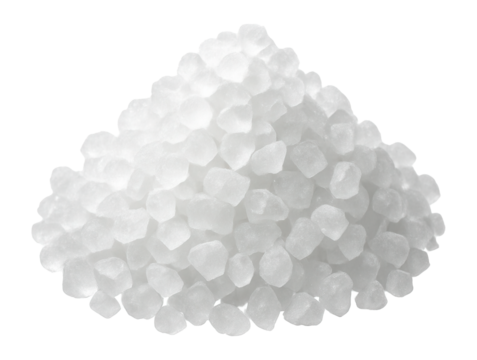 Salt for dishwashers in a large granule form, designed to dissolve slowly and prevent limescale buildup in a private home's dishwasher.
