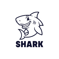 Fototapeta premium Shark logo design vector illustration