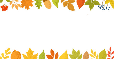 Autumn background with colorful fall leaves and berries. Perfect for seasonal banners, Thanksgiving invitations, greeting cards, blog headers, and posters.
