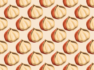 hazelnut nut cartoon organic harvest natural raw plant snack vegetarian product art pattern seamless