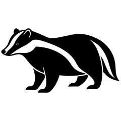 Obraz premium Standing badger animal mammal wildlife creature vector silhouette illustration