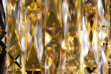 Abstract Golden Chandelier, Sparkling Light Bokeh