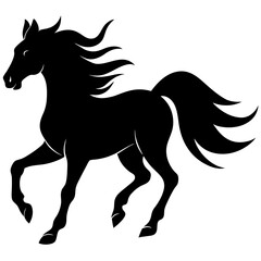 Obraz premium Elegant horse running animal mammal equine silhouette vector illustration