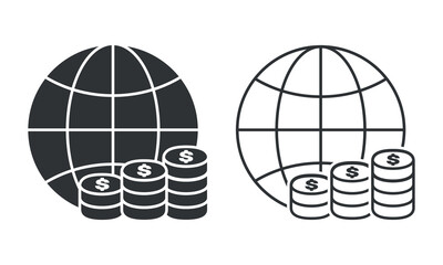 World investment money icon. Illustration vector