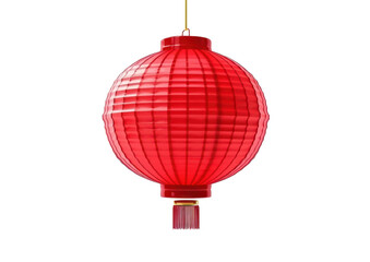 red chinese lantern isolated on white or transparent png