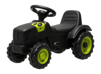 Interactive tractor ride with steering wheel and sound effects for children's zones