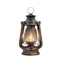 old oil lamp on white background