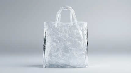 Transparent Plastic Shopping Bag with Crinkled Texture