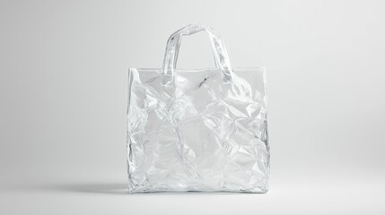 Transparent Plastic Shopping Bag with Crinkled Texture