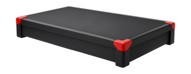 Rectangular steel platform with non-slip surface for gym weightlifting