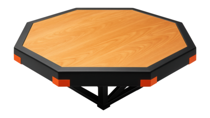 Hexagonal wooden platform with rubber edges for Olympic lifting