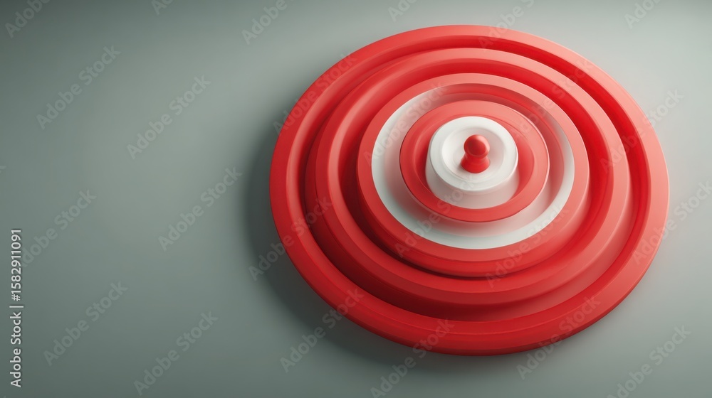 Poster striking red and white object symbolizing innovation and modern design in a contemporary artistic co