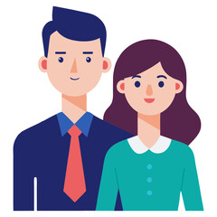 Fototapeta premium Modern flat illustration of a professional man and woman together