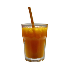 Fresh Mango Juice with Ice and Straw