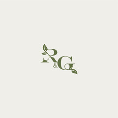 bold initial concept luxury wedding monogram design RG organic leaf logo letter