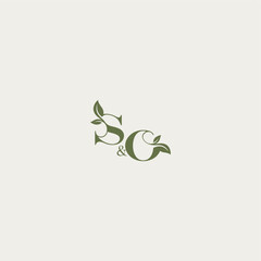 bold initial concept luxury wedding monogram design SO organic leaf logo letter