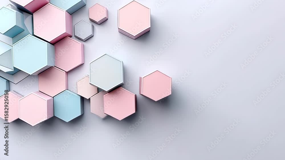 Poster a stunning display of geometric hexagonal shapes in soft hues creates a calming and artistic atmosph