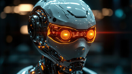 AI robot experiences confusion from manipulated input in a futuristic lab with glitching data streams