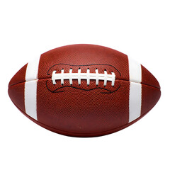 A classic American football isolated on a black backdrop, ready for the next big game, The pigskin poised for action, ideal for sports themed designs