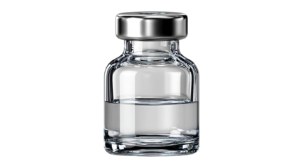 Vaccine vial: a close-up shot of a transparent vial filled with a clear liquid, representing advancements in medicine, healthcare, and scientific breakthroughs.