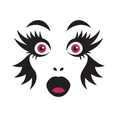 Expressive Wide Open Eye Silhouette