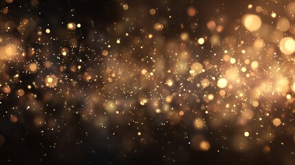 Abstract glowing light background with golden and blue bokeh in dark festive atmosphere