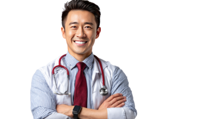 Smiling Doctor Portrait: A confident and caring medical professional with a warm smile, stethoscope, and a reassuring presence, symbolizing healthcare expertise and trust in the medical field.