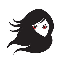 Hidden Woman Eye Behind Hair Locks