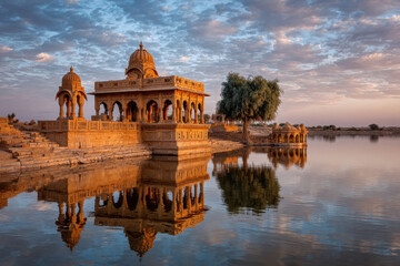 Fototapeta premium beautiful ancient temple in the lake