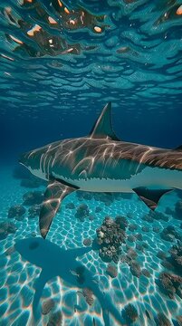 Seeing sharks swimming