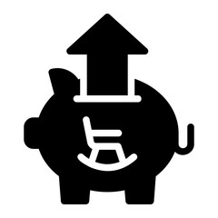 piggy bank glyph icon