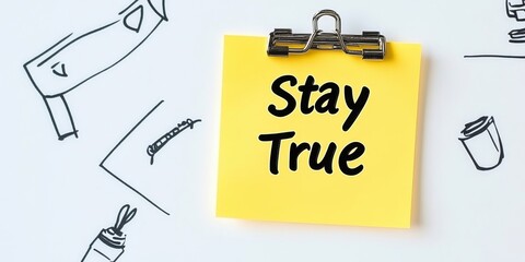 Inspiring Motivational Message on a Yellow Sticky Note with a Clear Background for Business Success