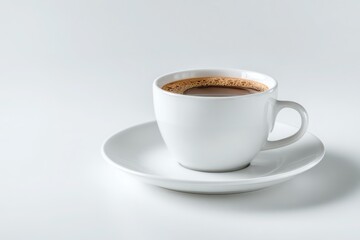 cup of coffee on white