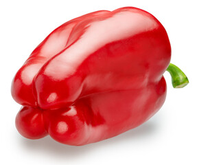 Red bell pepper or paprika isolated on white background. File contains clipping path.