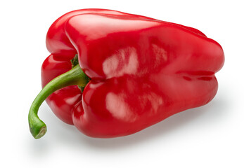 Red bell pepper or paprika isolated on white background. File contains clipping path.