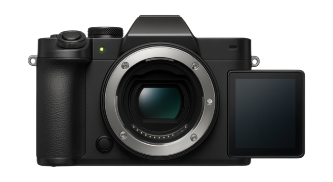 Mirrorless camera equipped with a vari-angle screen and built-in Wi-Fi