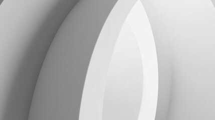 Ultra-minimalist white abstract surface with concave shapes, glowing softly in a futuristic design.