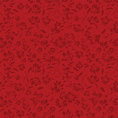 Hand drawn two tone flowers pattern seamless