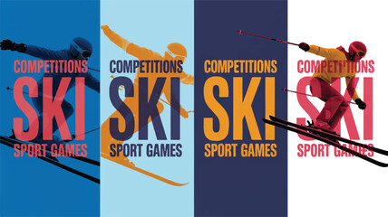 Ski competition action sport skiing winter sports