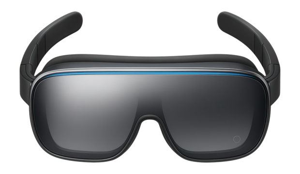 VR glasses with foldable arms and lightweight design for portable use