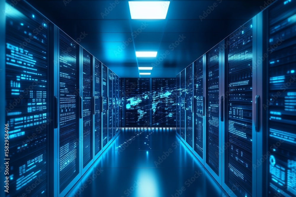 Poster network hubs and connection technology showcasing digital transformation in computer infrastructure