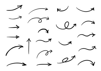 ラフな手描きの矢印素材