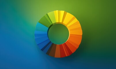 Obraz premium Photo of a vibrant color wheel chart showcasing a spectrum of hues, ideal for graphic design and visual communication